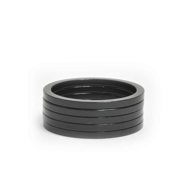 Wheels Manufacturing Aluminum Headset Spacer - 1-1/8" 2.5mm Black 5-pack