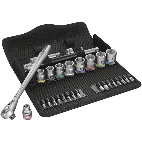 Wera 8100 SB 8 Zyklop Metal Ratchet Set - 3/8" Drive Metric Switch Lever
