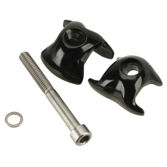 Ritchey WCS 1-Bolt Seatpost Saddle Rail Clamp - Outer Plates For Alloy Posts 7 x 9.6mm Rails BLK